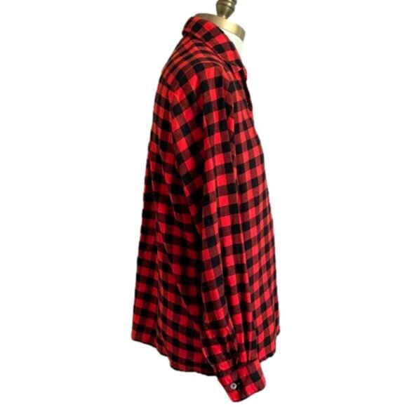 Vintage Ports Red Black Buffalo Plaid Wool Blend Shirt - Small - Picture 4 of 10